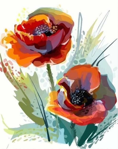 

Anemone Red – Paint By Numbers - 40*50CM, 501 Original