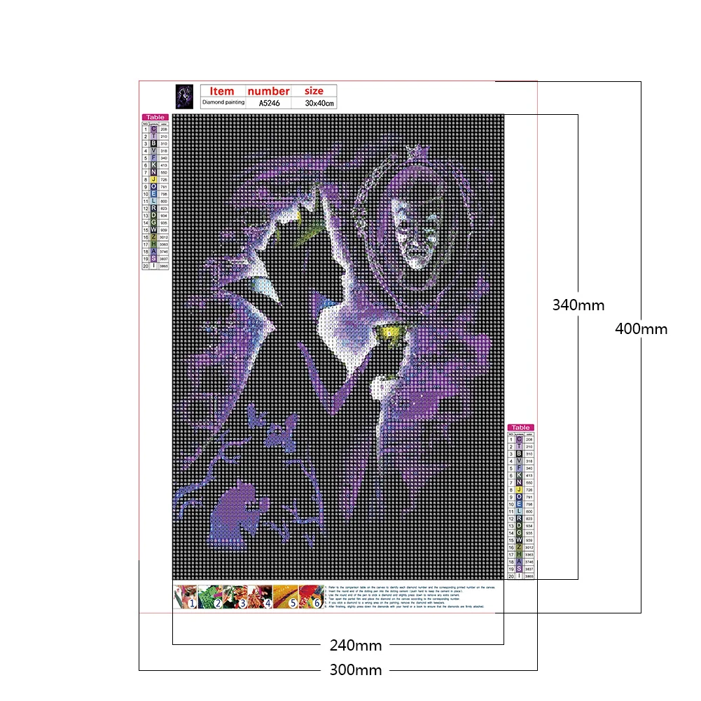 Diamond Painting - Full Round Drill - Cartoon Silhouette(30*40cm)