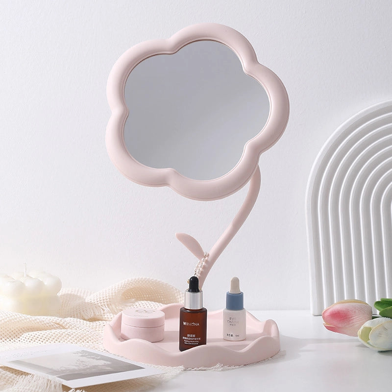 Flower Sunflower Makeup Mirror Girl Dressing Table Desktop Jewelry Beauty Mirror Bedroom Dormitory Desktop Mirror