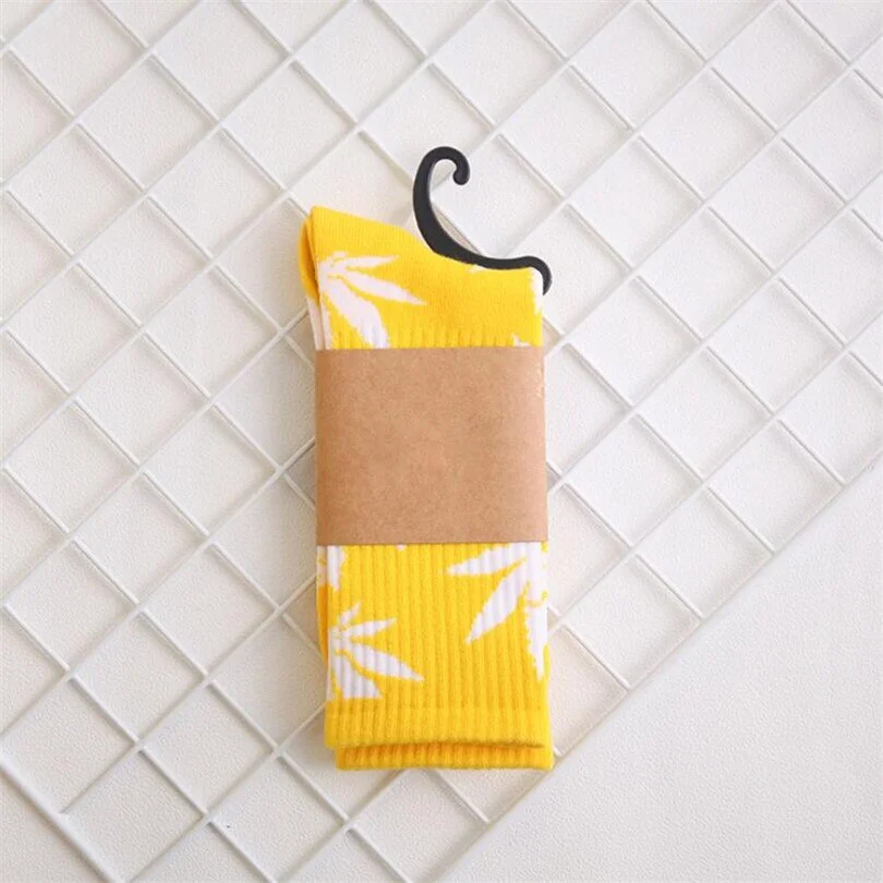 CUHAKCI Socks For Women Men's Cotton Socks Hip Hop Leaf high Quality Harajuku Ladies White Green Spring Autumn casual long Socks