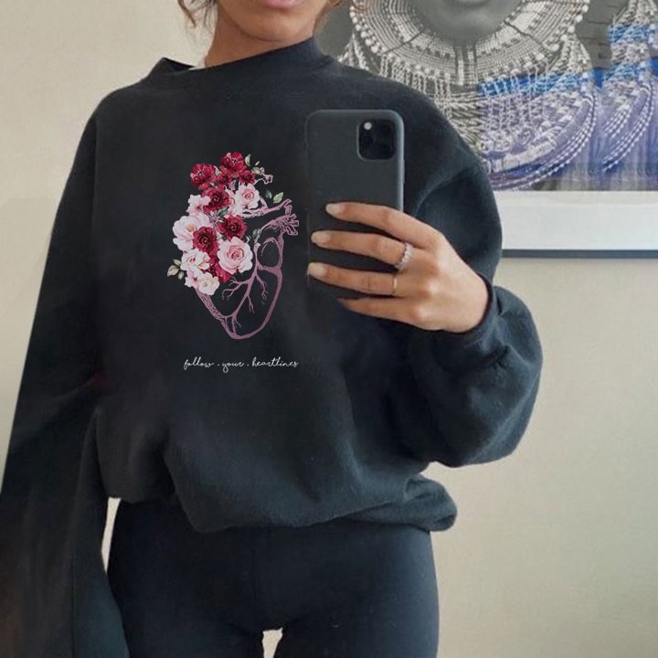   Heart print sweatshirt designer - Neojana