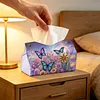 Dreamy Butterfly DIY PULeather Diamond Painting Tissue Box for Adults Beginners Gem Art Painting Napkin Holder for Living Room Bedroom Bathroom Table Decor