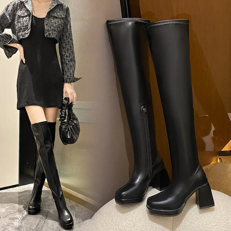 Yyvonne Boots Women's New British Wind Square Head Bulletproof Waterproof Station In Autumn/Winter 2025