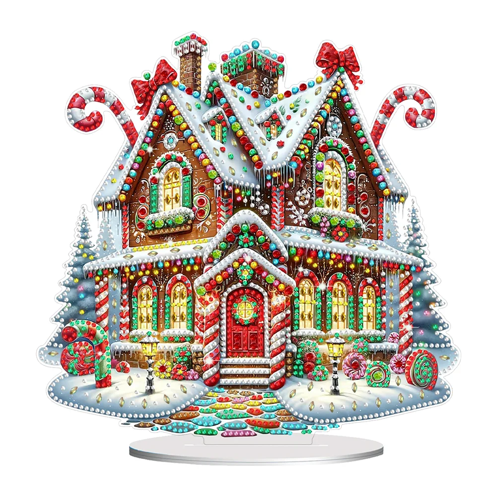 DIY Christmas House Diamond Painting Desktop Ornaments Kit Table Decor