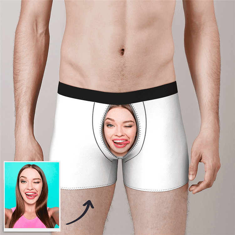 Custom Face Boxer Shorts Zipper Underwear