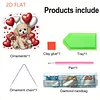 Valentine Day 2D Flat DIY Diamond Art Pendant Diamond Painting Craft Set (Puppy)