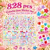 828pcs DIY Self-Adhesive Gem & Rhinestone Stickers Sparkling Jewel Stickers for Crafts & Decorations