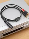 3 Pin XLR Female To RCA Female Y Splitter Audio Interconnect Cable Unbalanced Micrphone Cable Adapter Cable for Speaker & Mic