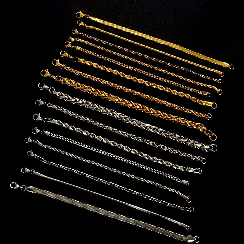 Hip-Hop Retro Rhombus 304 Stainless Steel Bracelets In Bulk