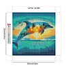 Framed Diamond Painting - Full Round Drill - Sunset Dolphin (25x25cm)