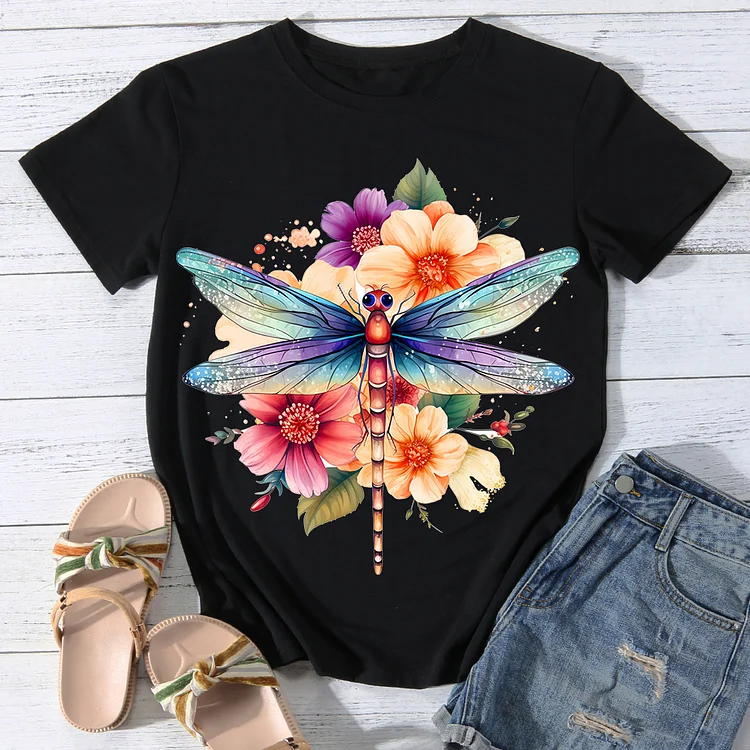 Brave Dragonfly Women Round Neck T-shirt - BSTCA0057