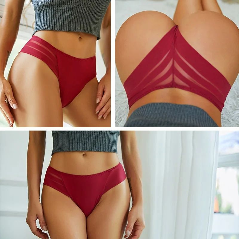 FINETOO 2PCS/Set M-XL G-string Women's Panties Sexy Perspective Seamless Panties Underwear Female See-Through Underpant Lingerie