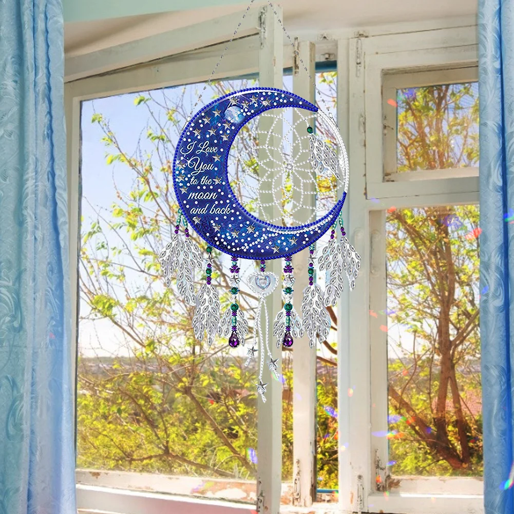 DIY Wolf Single Side Special Shape Diamond Painting Dream Catcher for Home Wall Decor