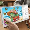 Turtle Diamond Art Monthly Flip Tabletop Calendar January 2027 - December 2028 Small Desktop Calendar Planner 24 Months for Living Room Bedroom Office Desk Gift Giving