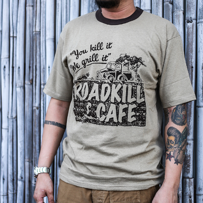 Vintage Road Kill Cafe Graphic Short Sleeve T-Shirt