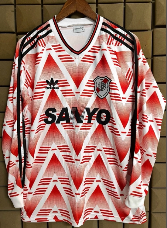 1994 Long Sleeves Retro River Plate Away Football Shirt