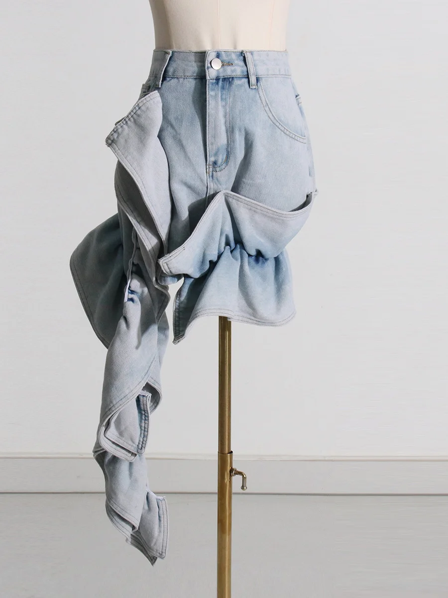 Woherb Woherb Spring New Fashion Temperament Splicing Flounce Pressure Pleated Design Sense High Waist Show Thin Skirt A Word Skirt-Outfit Ideas