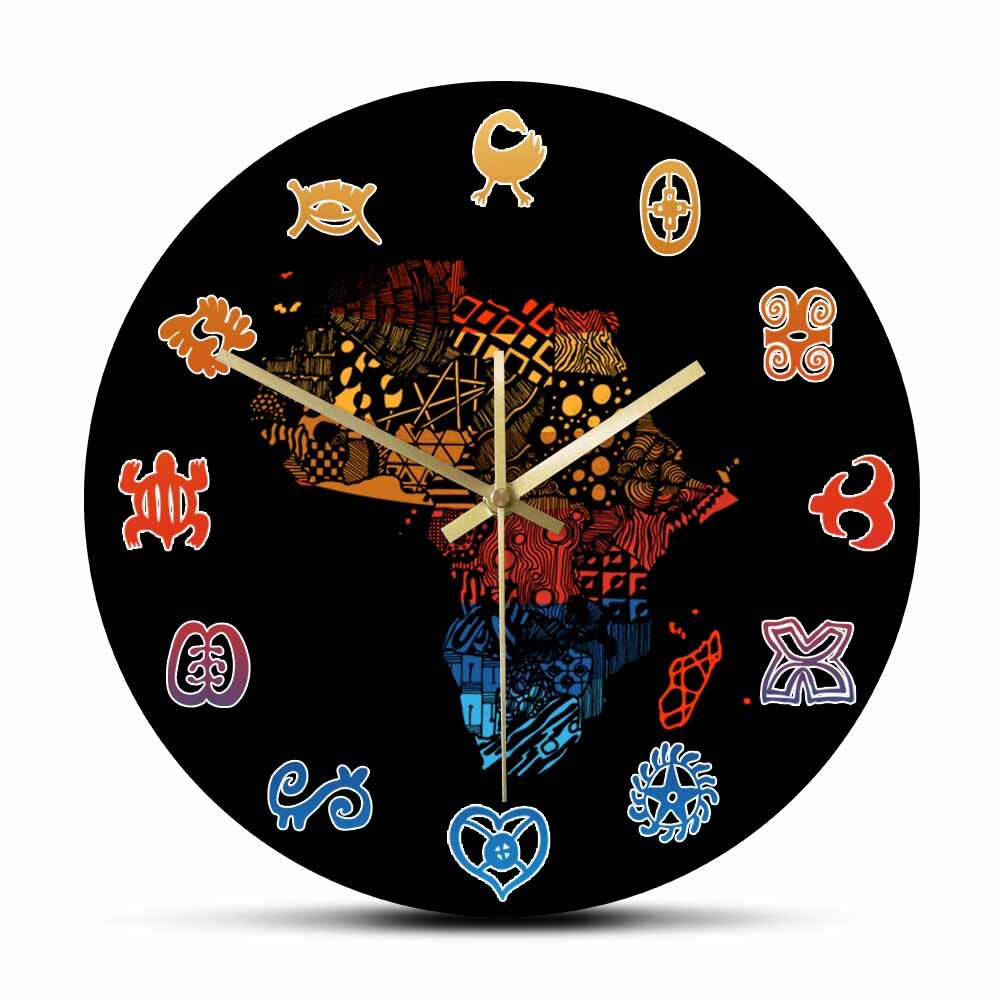 

Adinkra Symbols - Frameless Acrylic Wall Clock, 501 Original