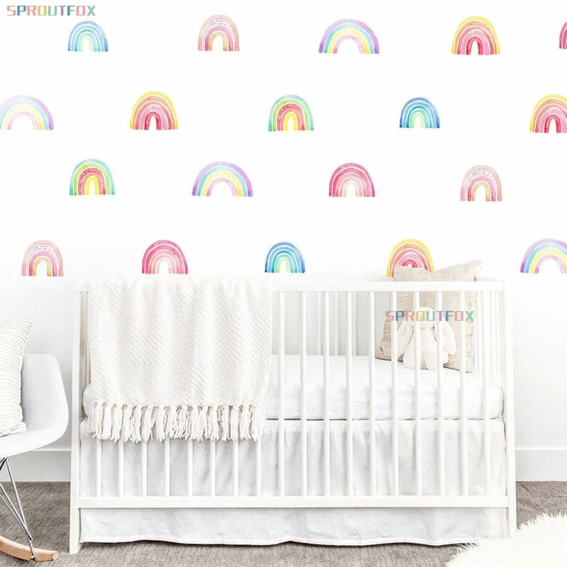Colorful Rainbow Wall Stickers For Children's Room Photo Wallpaper Decor On Wall In Bedroom Nursery Stickers