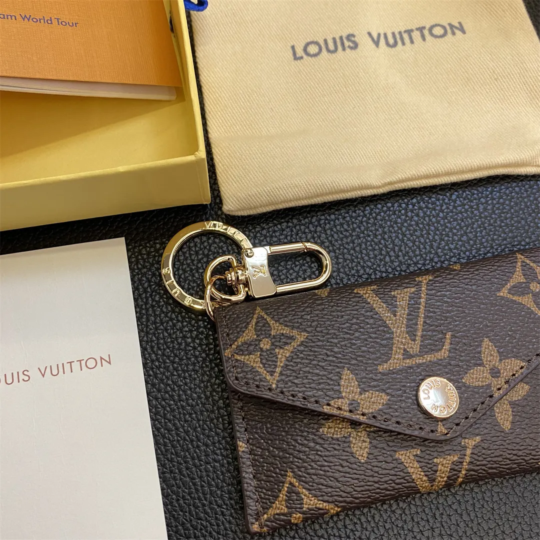 LV Canvas Monogram Leather Envelope Wallet Card Holder
