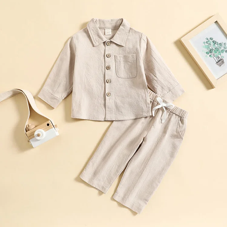 Baby Toddler Linen Shirt and Pants Set