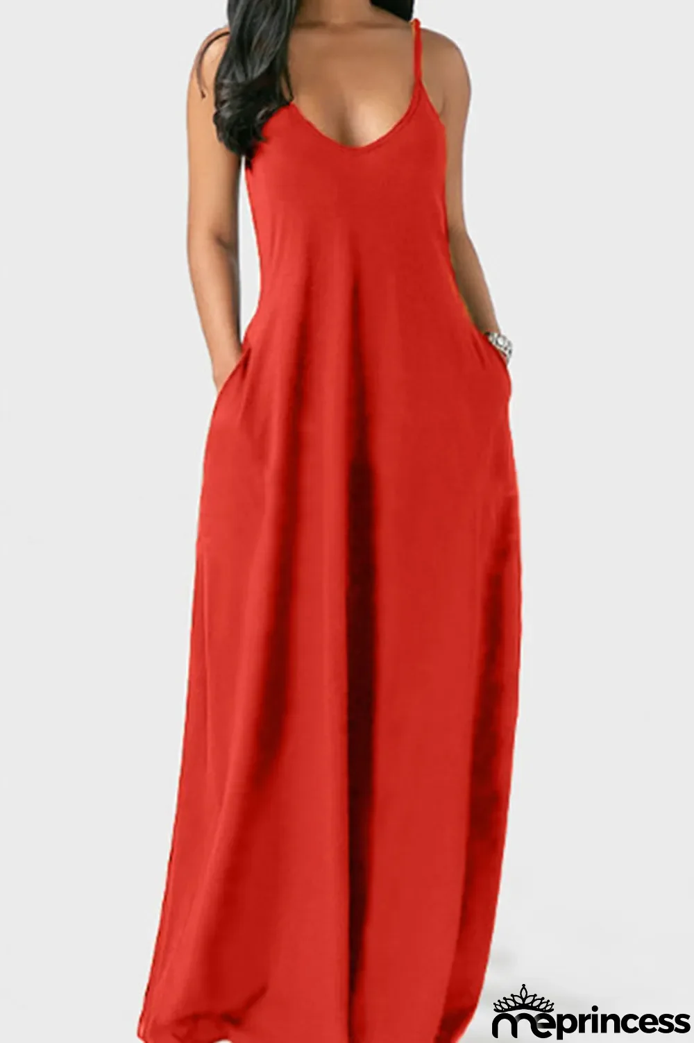 Black Milk. Fashion Sexy Casual Spaghetti Strap Sleeveless Slip Princess Dress Floor-Length Solid Dresses