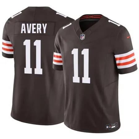 Men's Cleveland Browns #11 Tre Avery Brown 2026 F.U.S.E. Vapor Limited Stitched Football Jersey