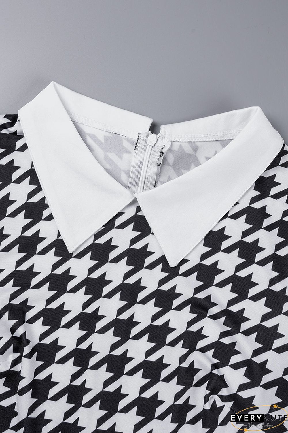 Multicolor Casual Print Patchwork Turndown Collar Short Sleeve Dress