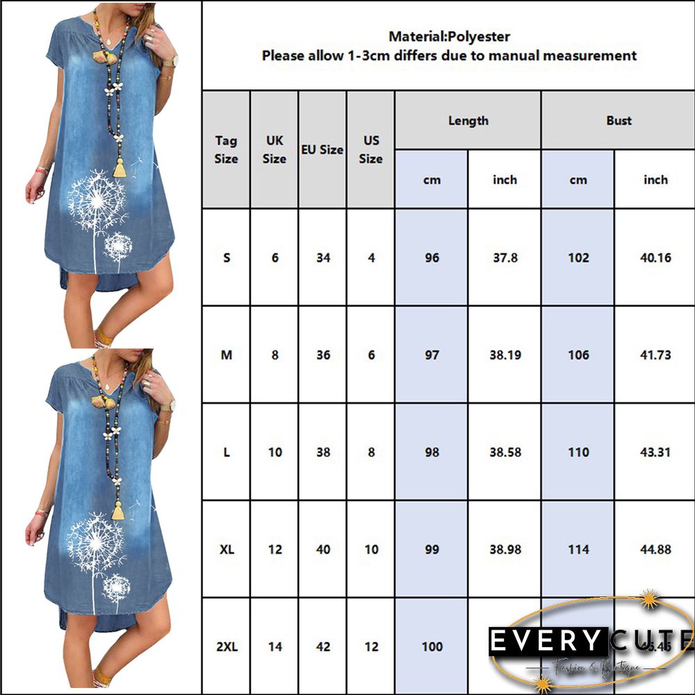 Button Down Casual Tunic Top Women's Above Knee Blouse Dress Women Denim Shirt Dresses Half Sleeve Distressed Jean Dress