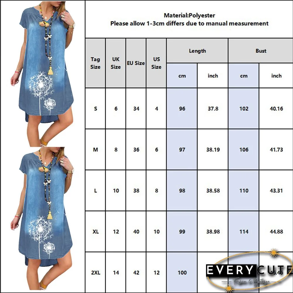 Button Down Casual Tunic Top Women's Above Knee Blouse Dress Women Denim Shirt Dresses Half Sleeve Distressed Jean Dress