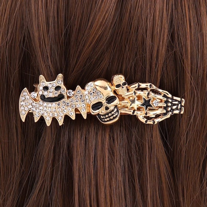 Halloween Exaggerated Women’s Pumpkin Alloy Inlay Zircon Hair Clip