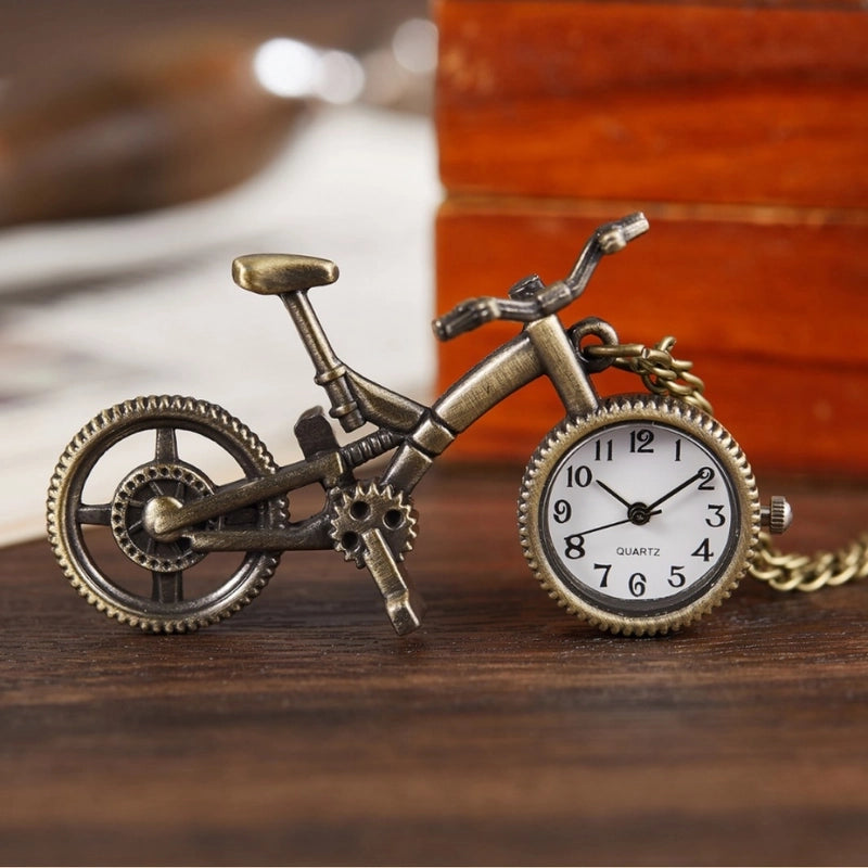 Vintage Style Guitar Bicycle Key Quartz Pocket Watch Women's Watches
