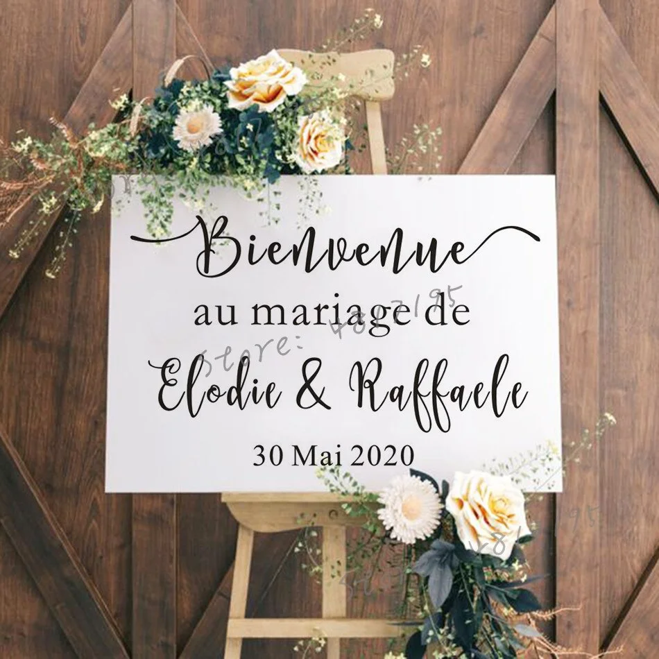 French Vinyl Stickers for Wedding Signs Wedding Welcome Sign Vinyl Decal Special Day Wedding Decoration Cutom Vinyl Art AZ786