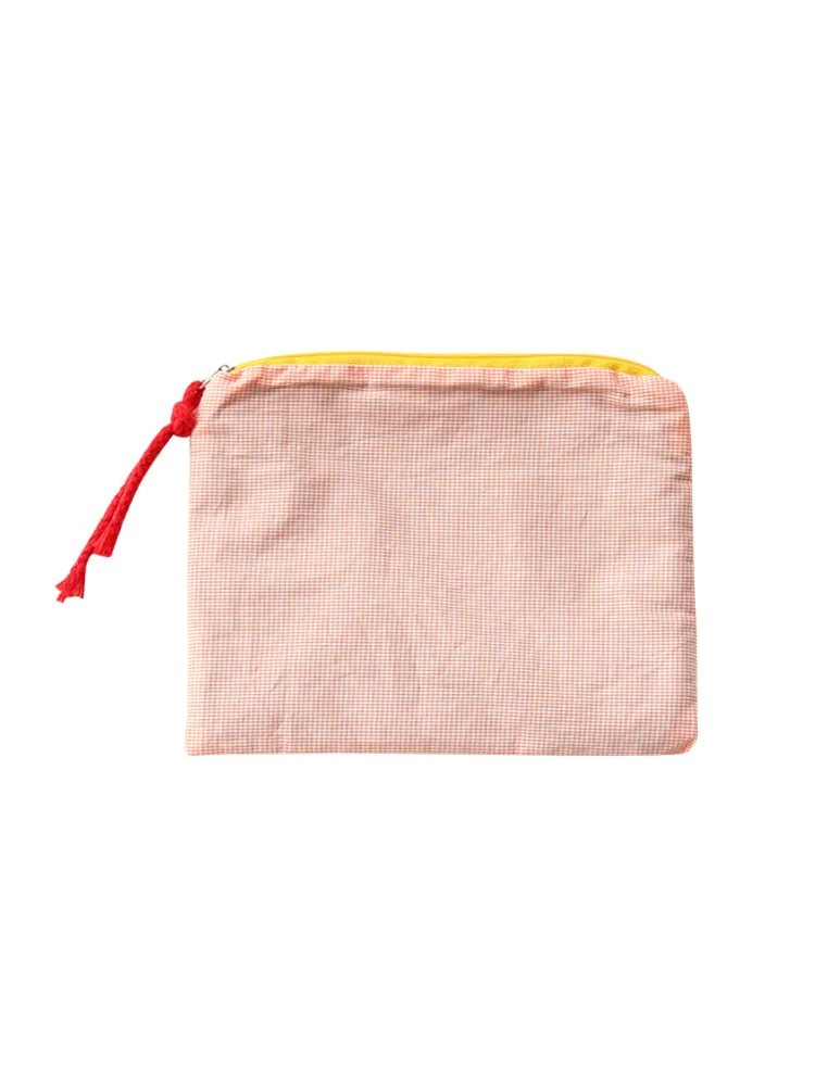 Fashion Women Plaid Printing Small Handbags Cosmetic Storage Bags (Orange)