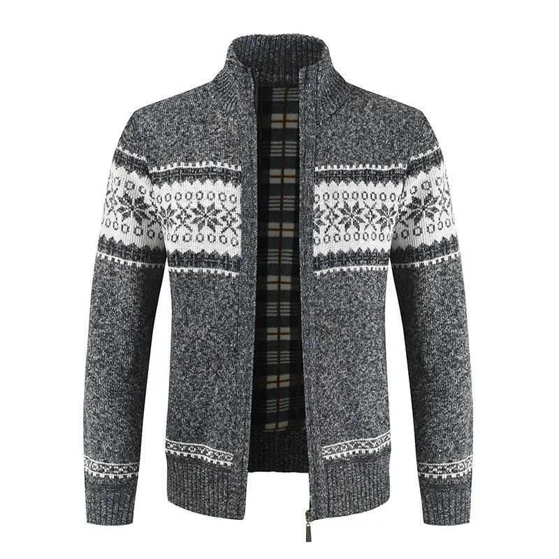 Men's Sweater with Color Matching Collar