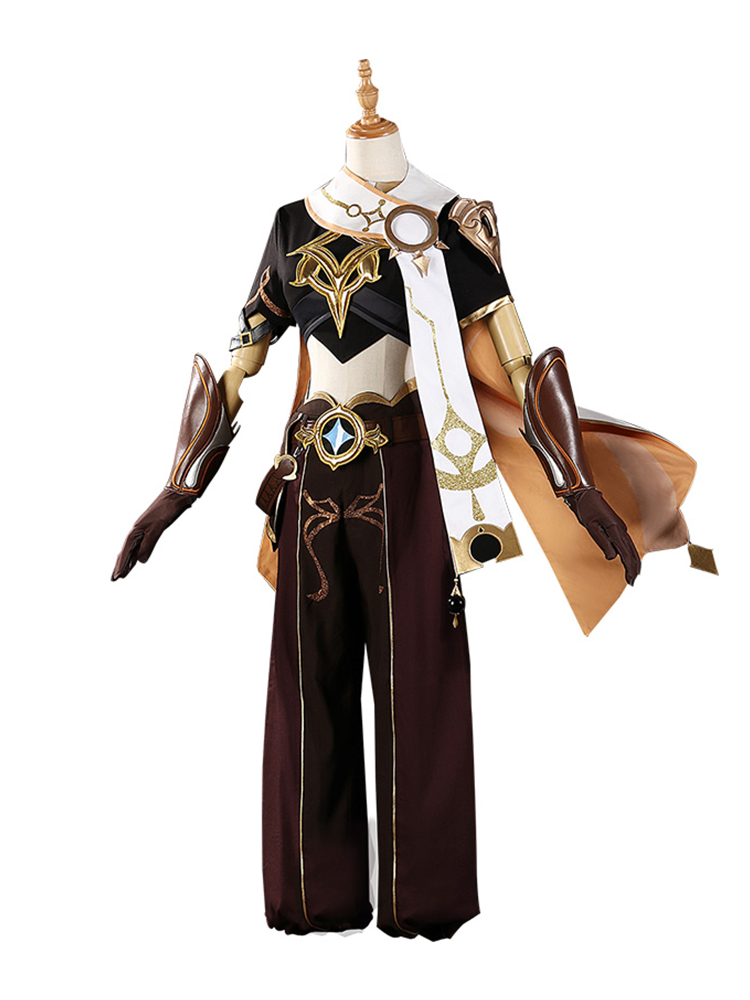 Genshin Impact Traveler Male Aether Game Suit Cool Gothic Uniform Cosplay Costume