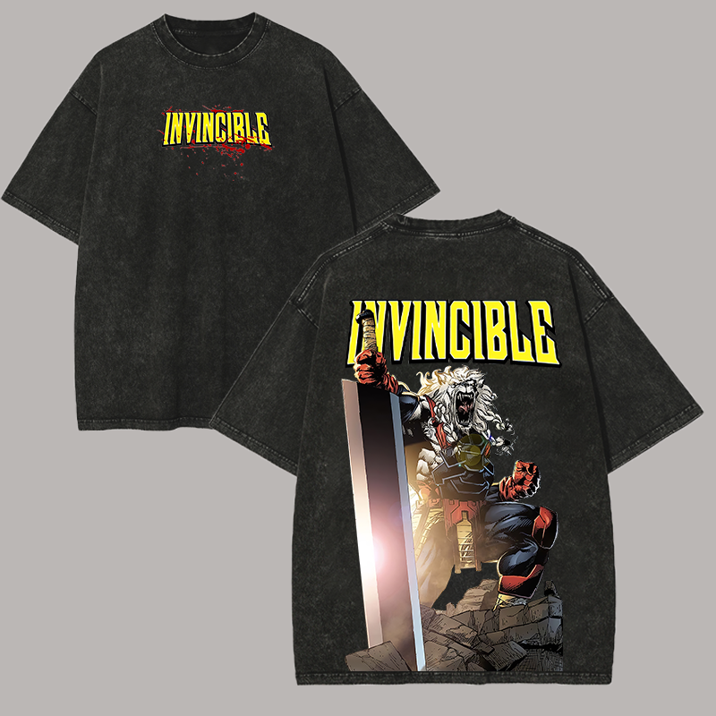 Invincible Printed Unisex Washed T-Shirt