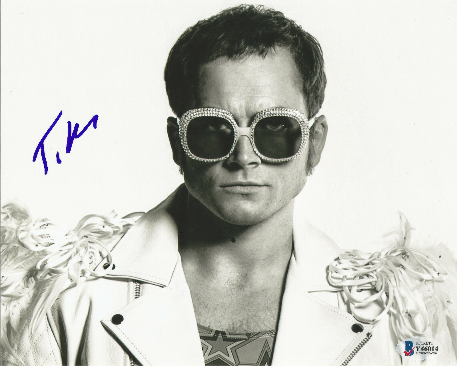 TARON EGERTON Signed ROCKETMAN 8x10 Photo Poster painting Elton John Biopic Autograph Beckett