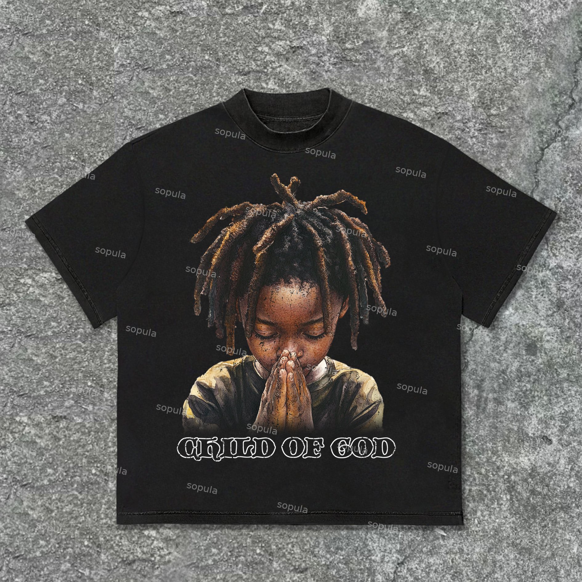 Sopula Child Of God First Sunday Prayer Graphic Print Cotton T-Shirt