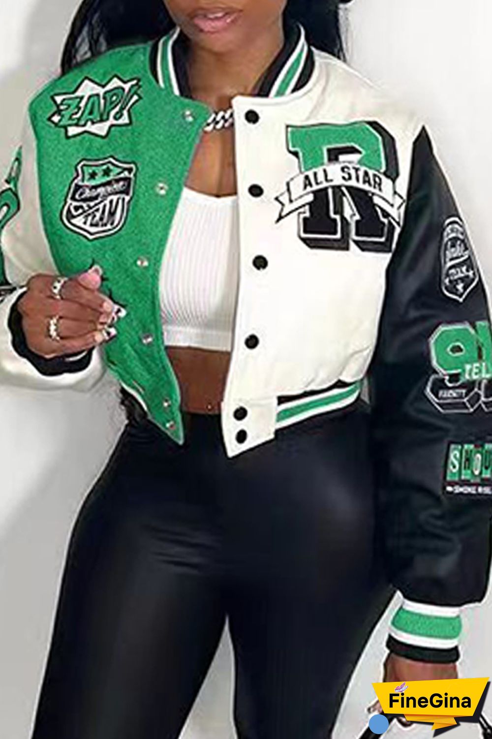 Red Casual Print Patchwork O Neck Outerwear