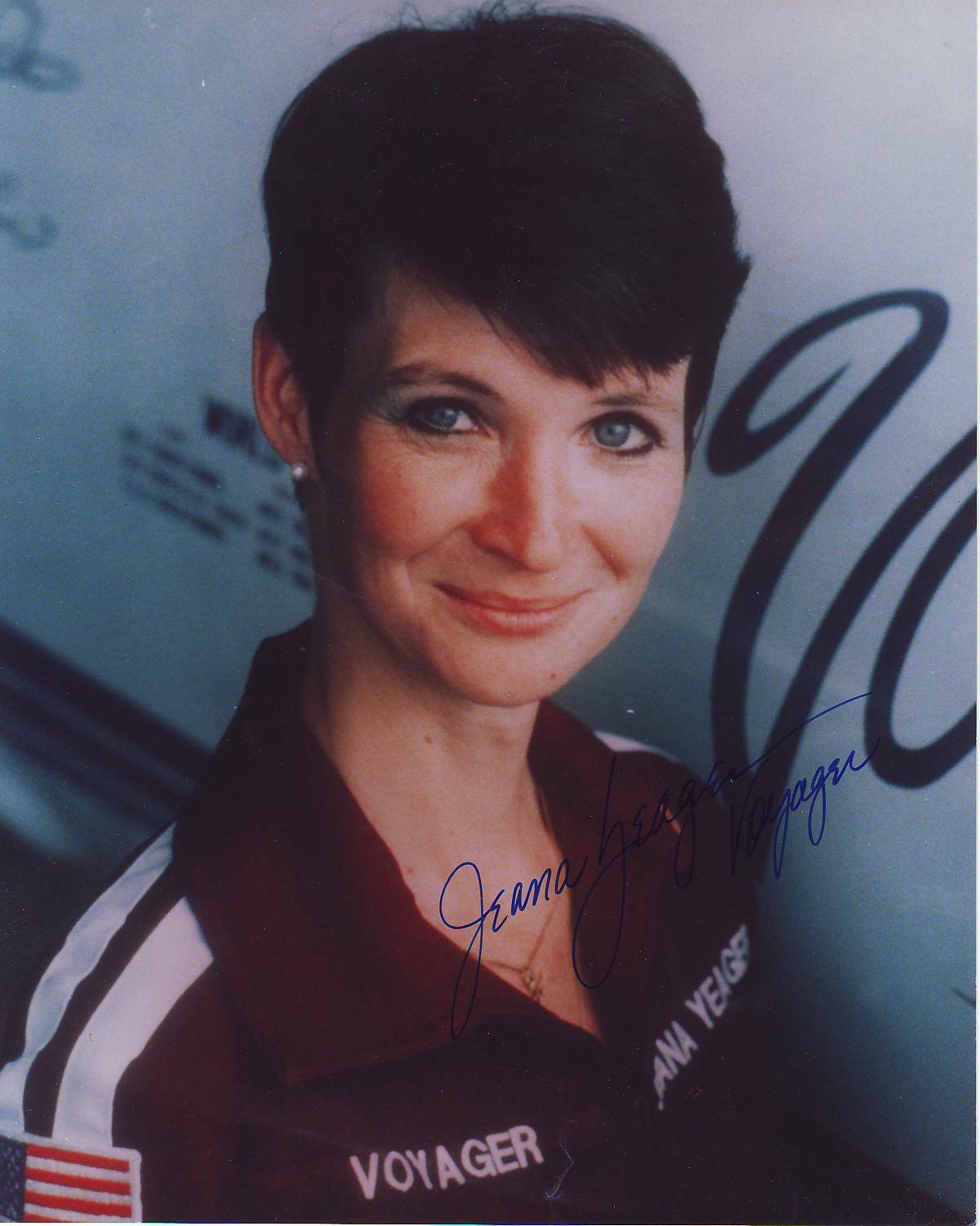 Jeana Yeager (20x25 cm) Original Autographed Photo Poster painting