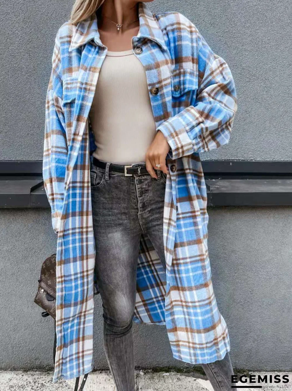 Casual Checked Outerwear | EGEMISS