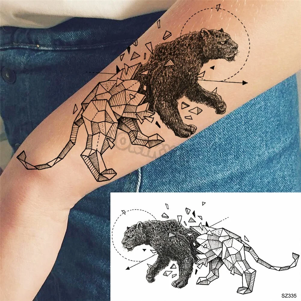 Minimalist Polar Bear Small Temporary Tattoos For Women Men Realistic Dandelion Hummingbird Fake Tattoo Sticker Forearm Tatoos