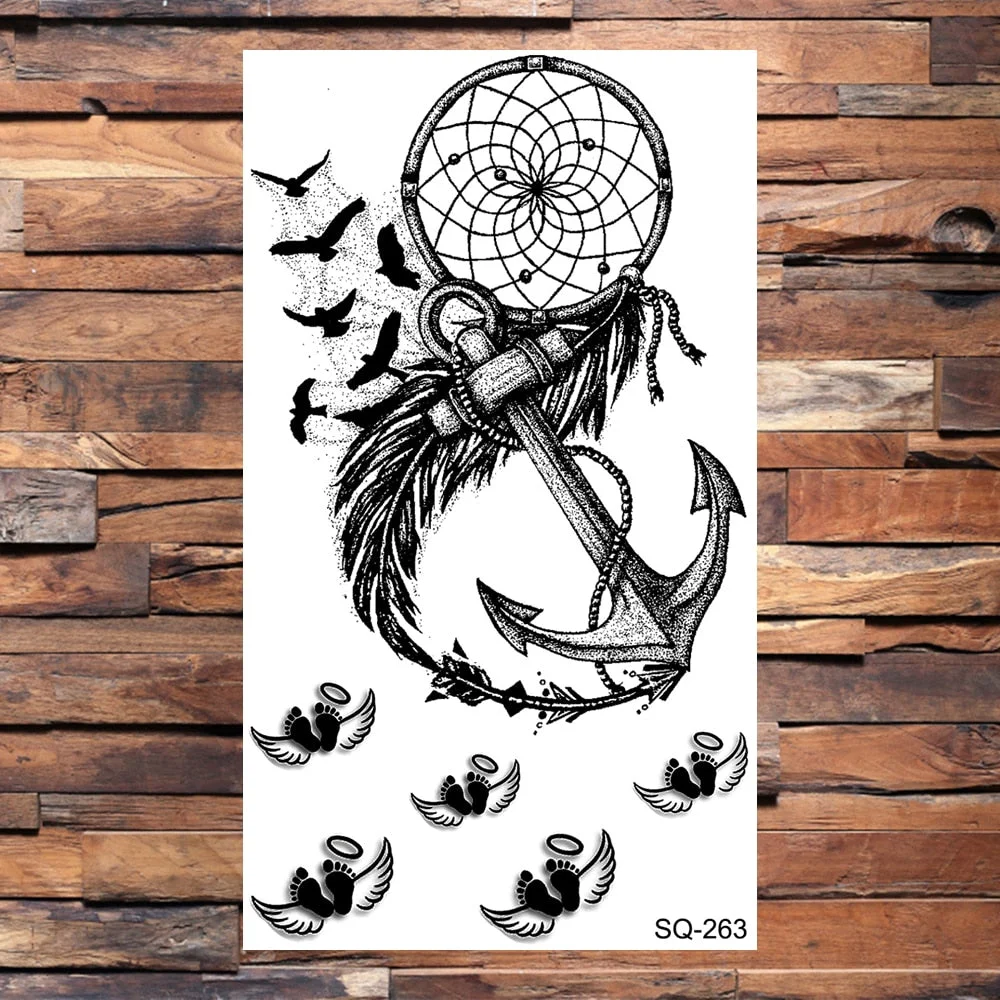 Small Butterfly Temporary Tattoos For Women Girls Realistic Skull Rose Flower Snake Feather Fake Tattoo Sticker Back Arm Tatoos