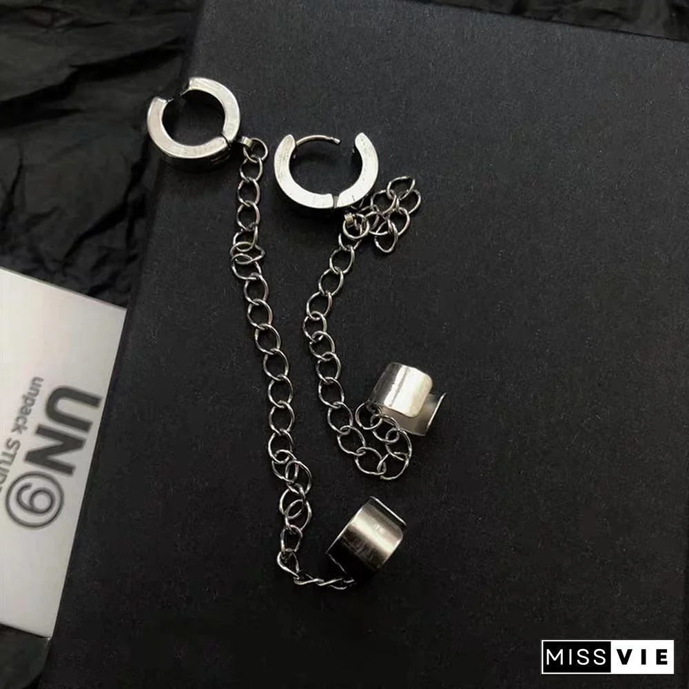 Chain Ear Bone Clip Earrings