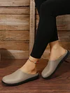 Plain Color Mesh Fabric Flat Clog Shoes
