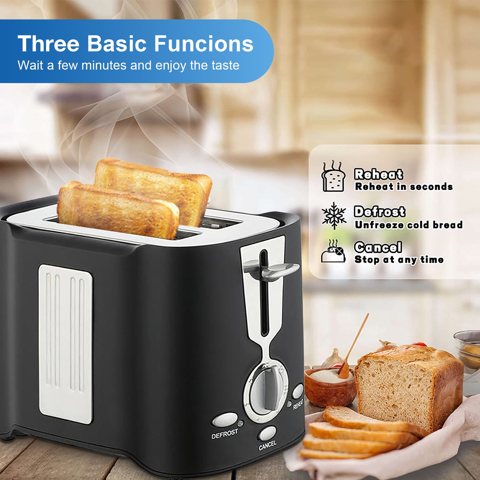 Smart Toaster Touchscreen, KETIAN Automatic Electric high Tech digital Toaster  2 Slice, 7 Browning Settings, Preset Modes for 7 Types of Bread, Bagel  English Muffins Toast Pastry Waffles Grain Sweet Bread, 1400W - Yahoo  Shopping