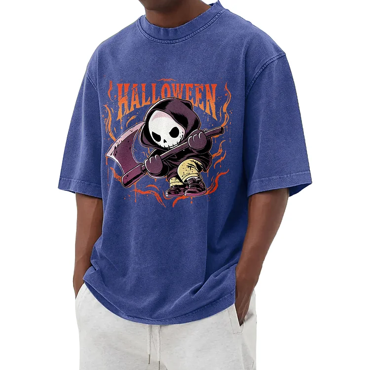 Fun Cute Ghost Washed T-Shirt 011