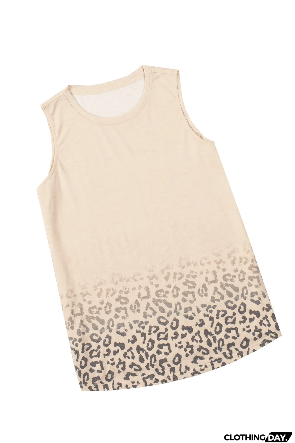 Blank Apparel - Apricot Gradient Leopard Print Tank Top