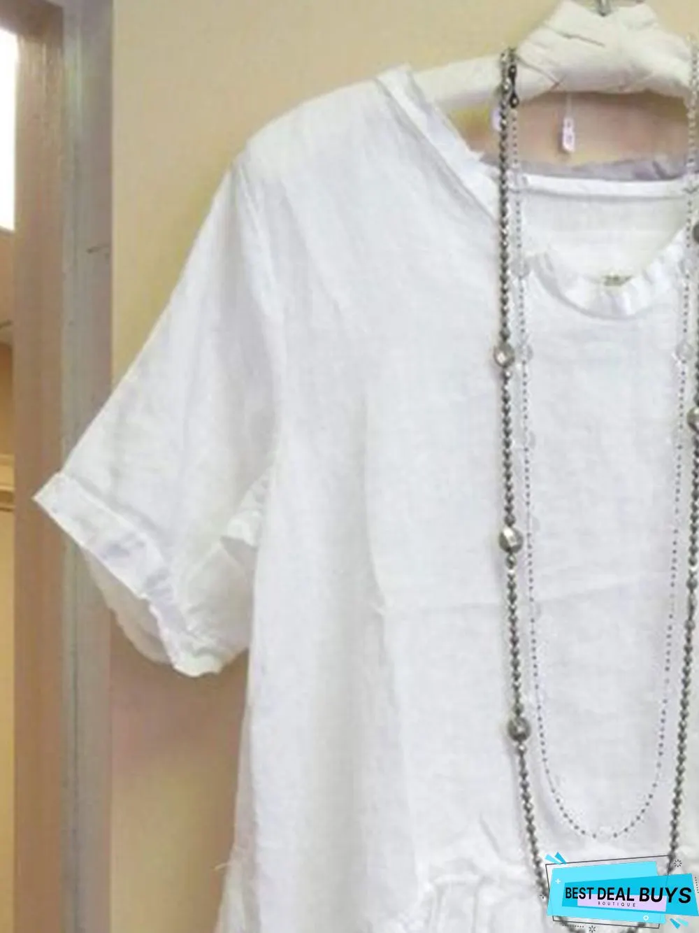 Casual Loose Short Sleeve Irregular Ruffled Top